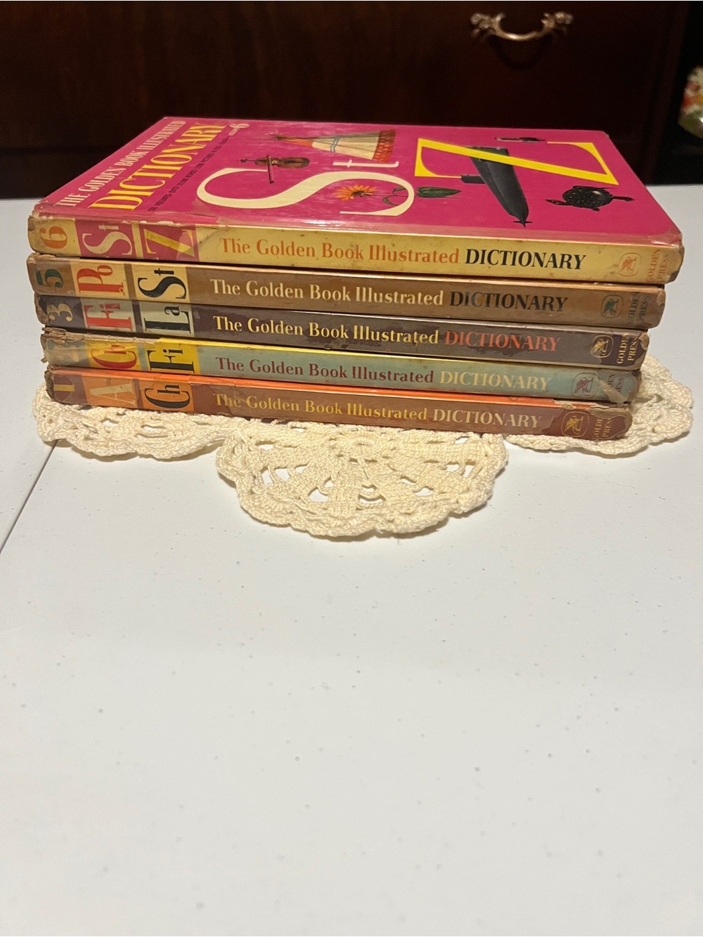 The Golden Book Illustrated Dictionary 1961 Hardcover Missing Vol 4 Set Of 5